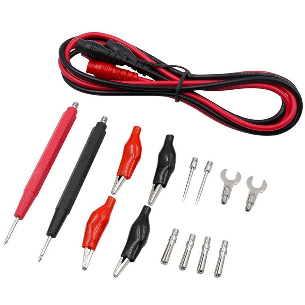 Efficient 16PCS Digital Multimeter Testing Leads with Clip Attachments