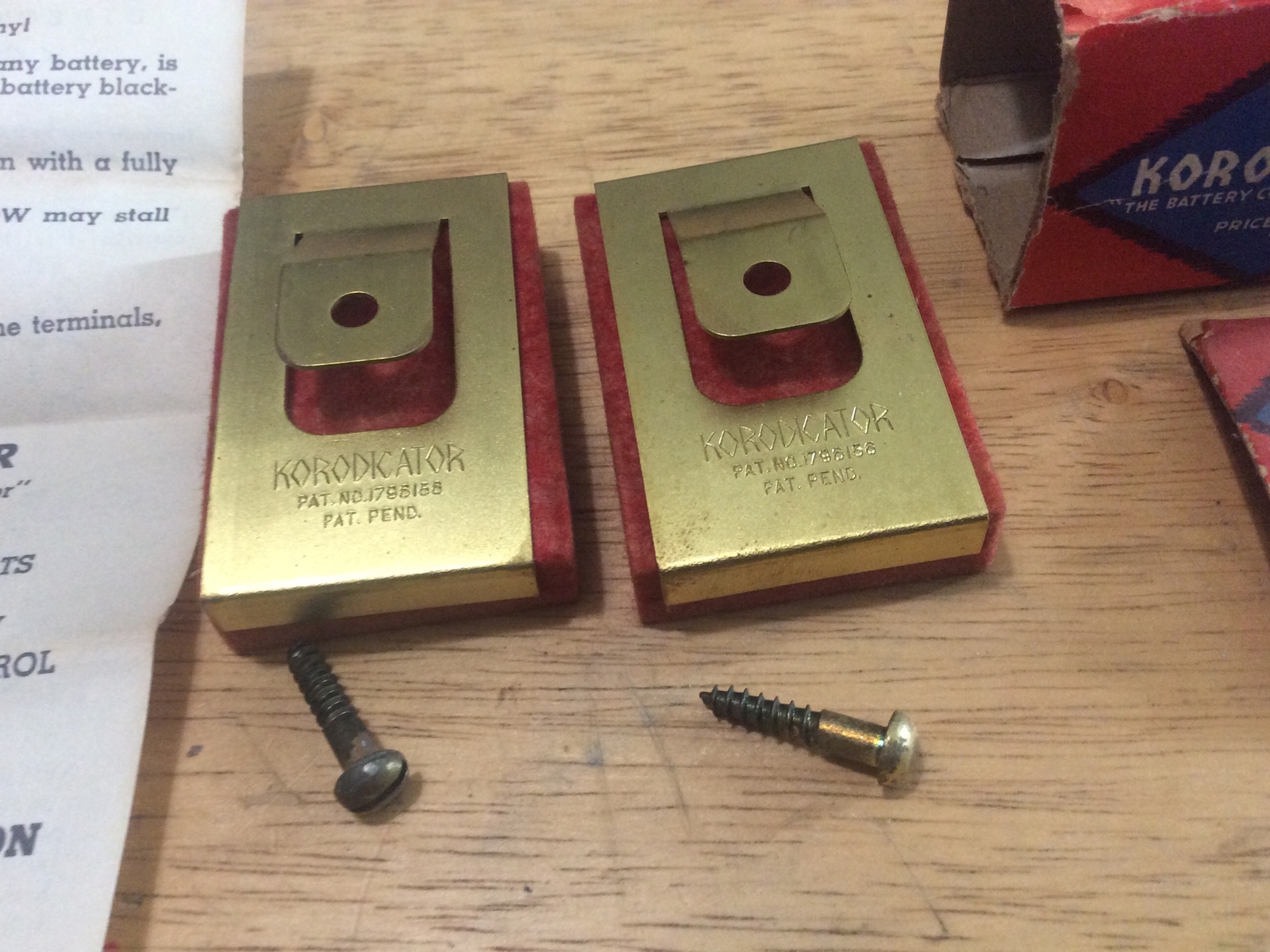 Vintage Rare Korodicator Auto Battery Terminal Post Corrosion Resistant Pads