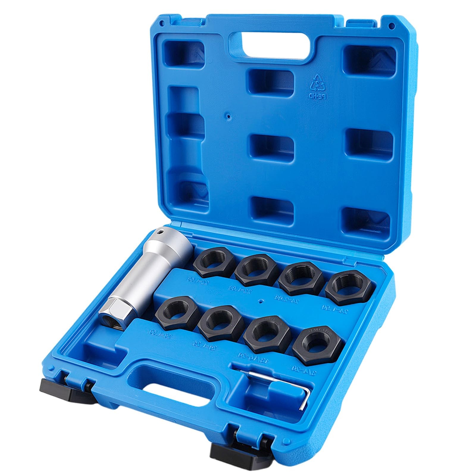 Axle Spindle Thread Repair Kit 10pc Chaser Rethread Tool Dies M20 M22 M24 13/16