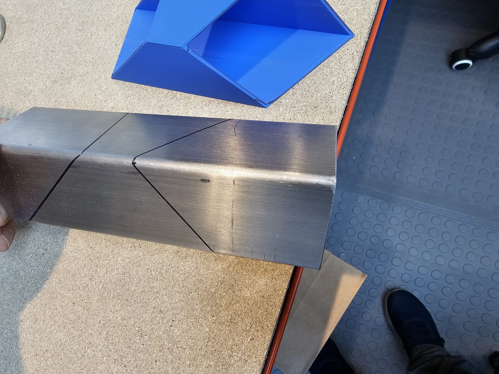 Box Section Marking Tool Gauge. 80mm diamond 45 degree cuts