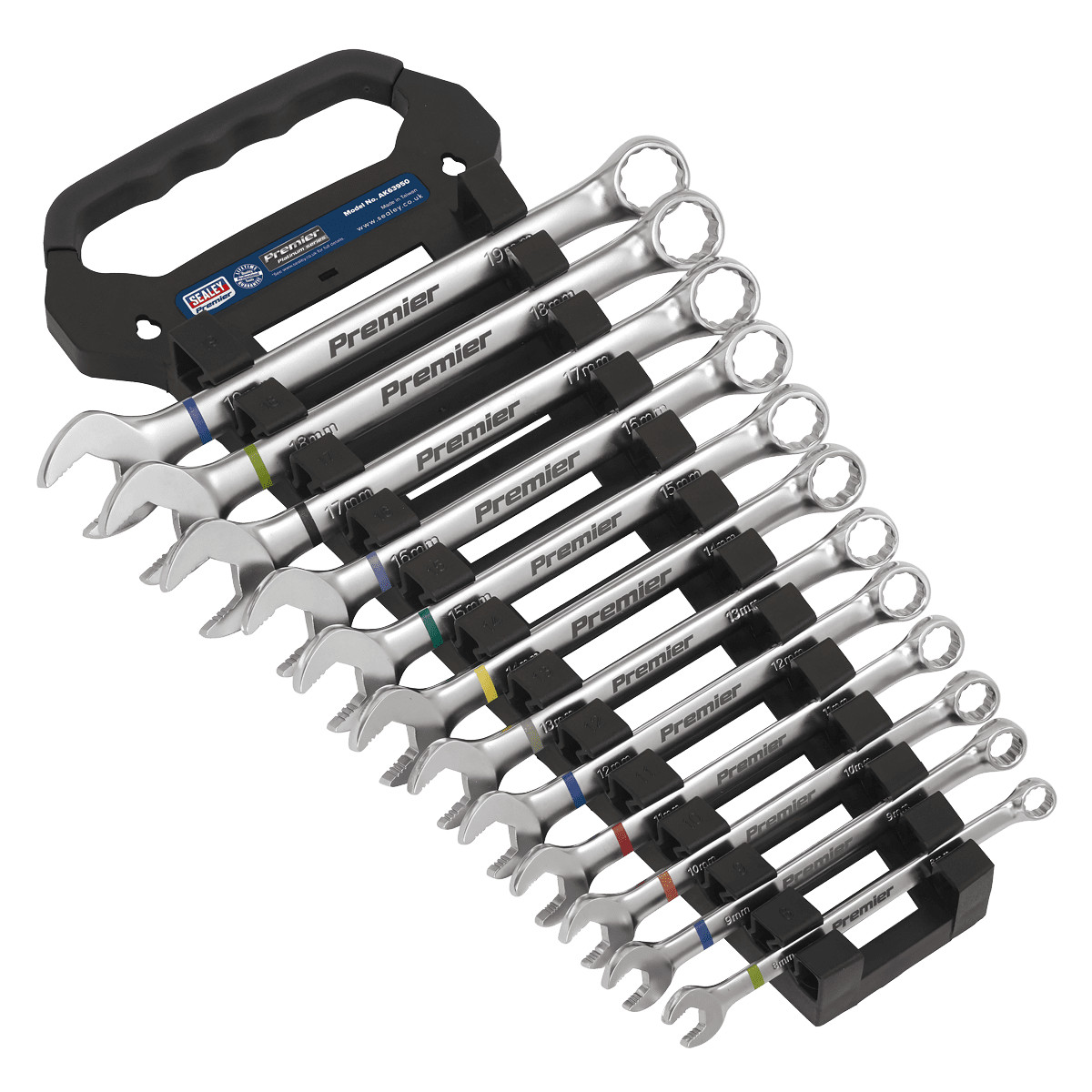 Sealey AK63950 Combination Spanner Set Anti-Slip 12pc Metric
