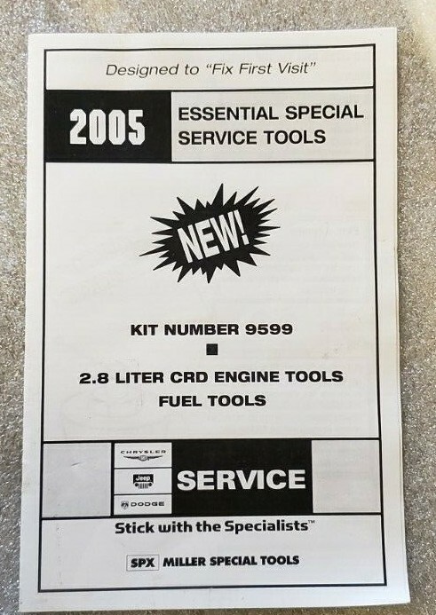 Miller Special Service Tool Kit 9599 & 9545 for VM 05 06 Jeep 2.8 CRD (GM 2.8?)