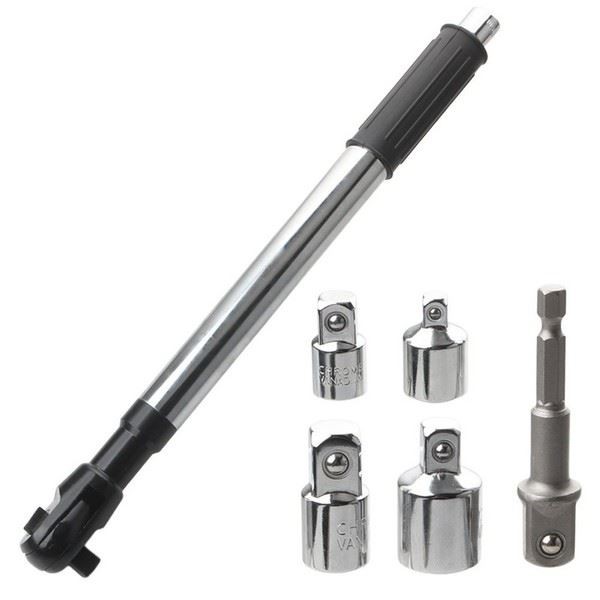 72-Tooth Mechanism Extended Ratchet Ergonomic Non-slip Grip Socket Set Included
