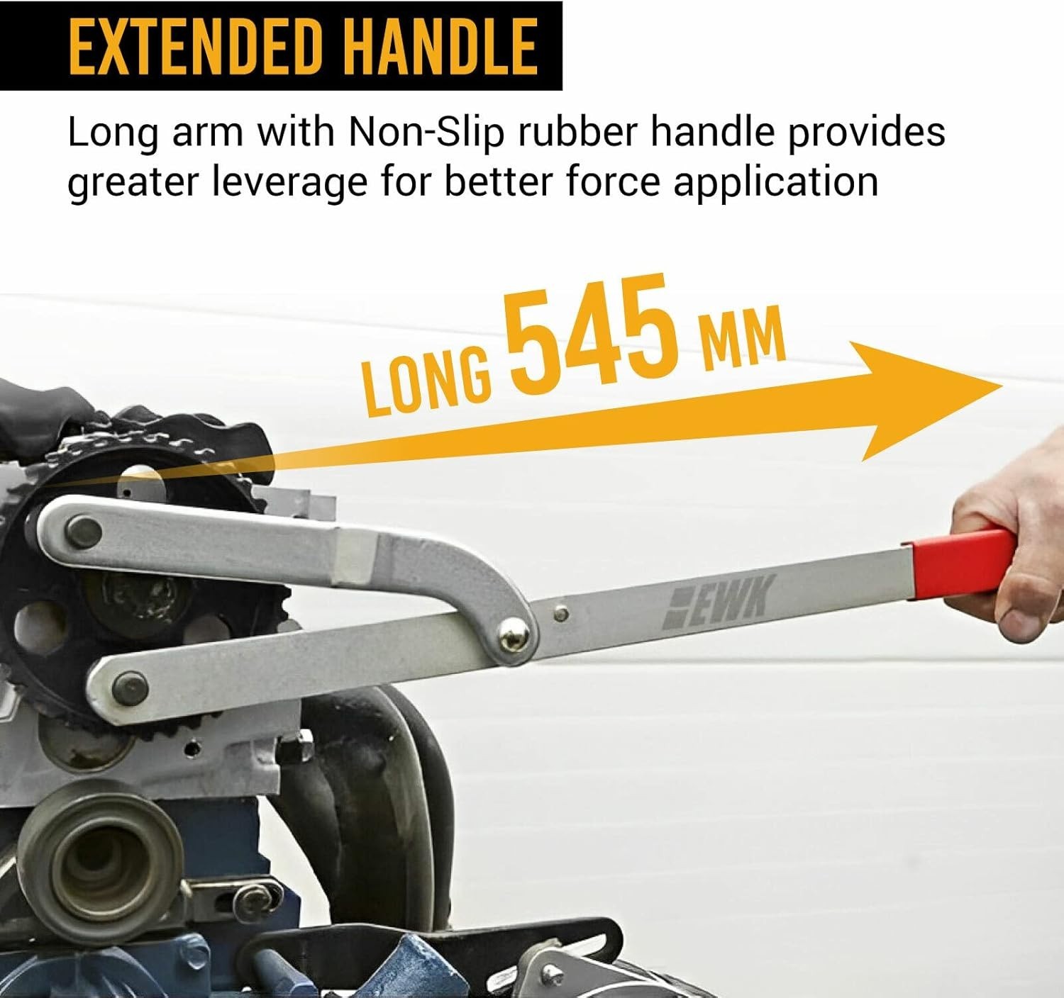 Adjustable Sprocket Wrench with 4 Pin Sizes & Long- Leverage for Engines
