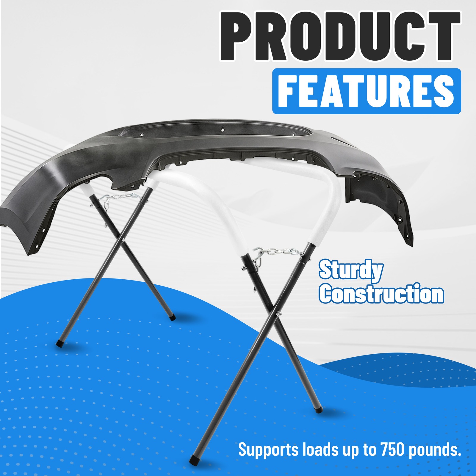 Heavy Duty Work Stand Folding for Bumpers Fenders Doors Hoods Works 750 Pound