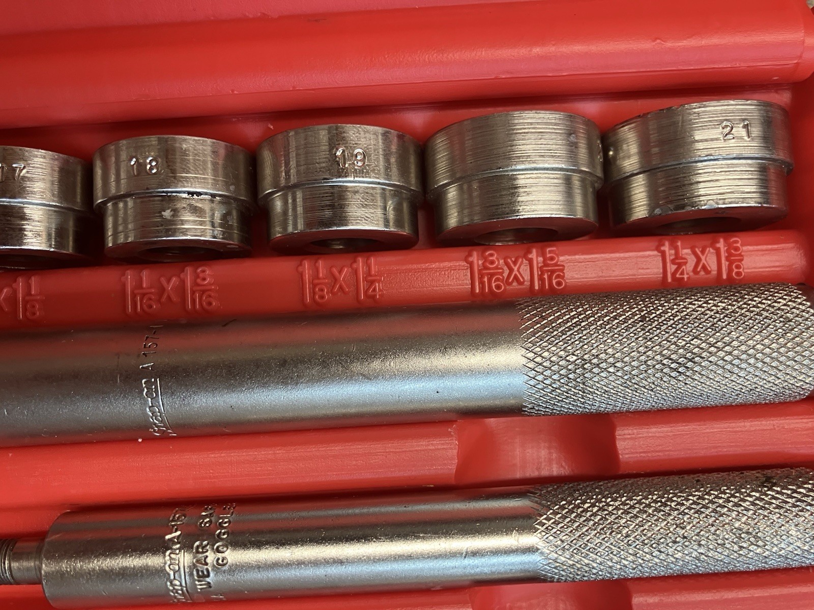 Snap On Tools A157C Heavy Duty Bushing Driver Set w/ PB20 Case, Made In USA
