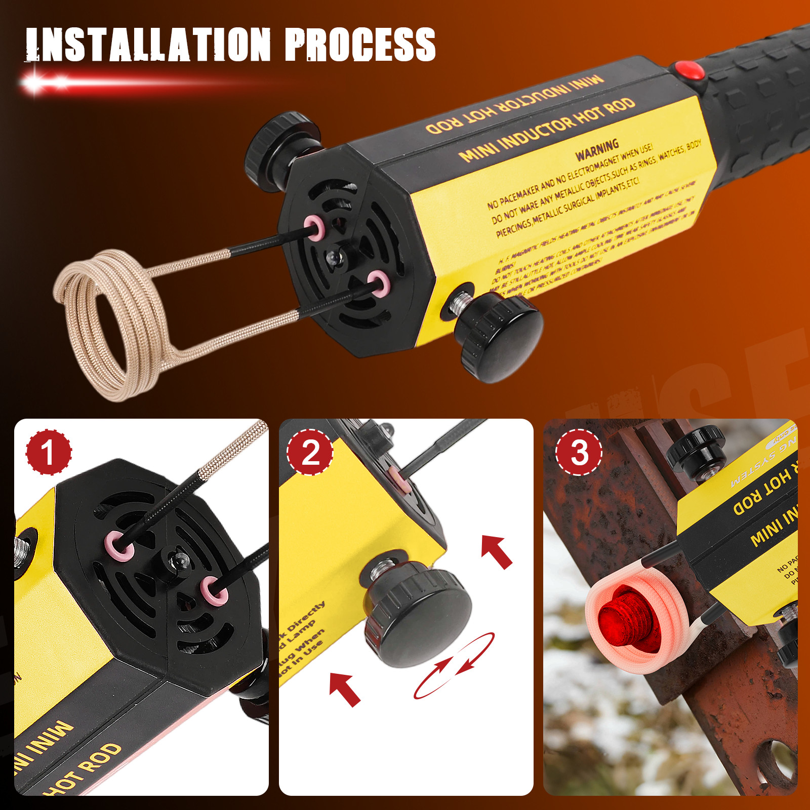 Magnetic Induction Heater Kit, 1200W 110V Flameless Heat Induction Tool, 8 Coils