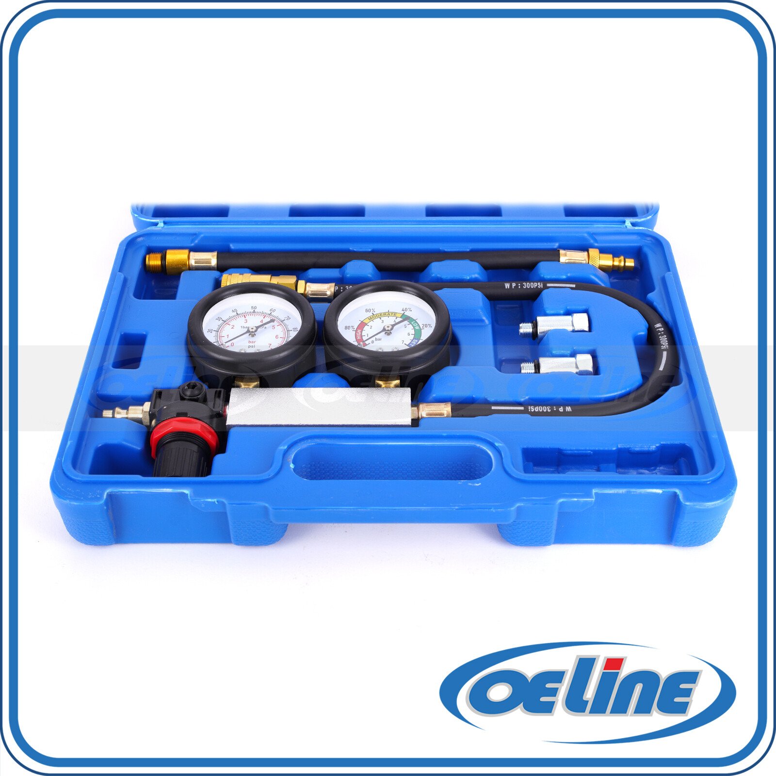 Engine Cylinder Leak Down Tester Kit With 10mm 12mm 14mm Spark Plugs