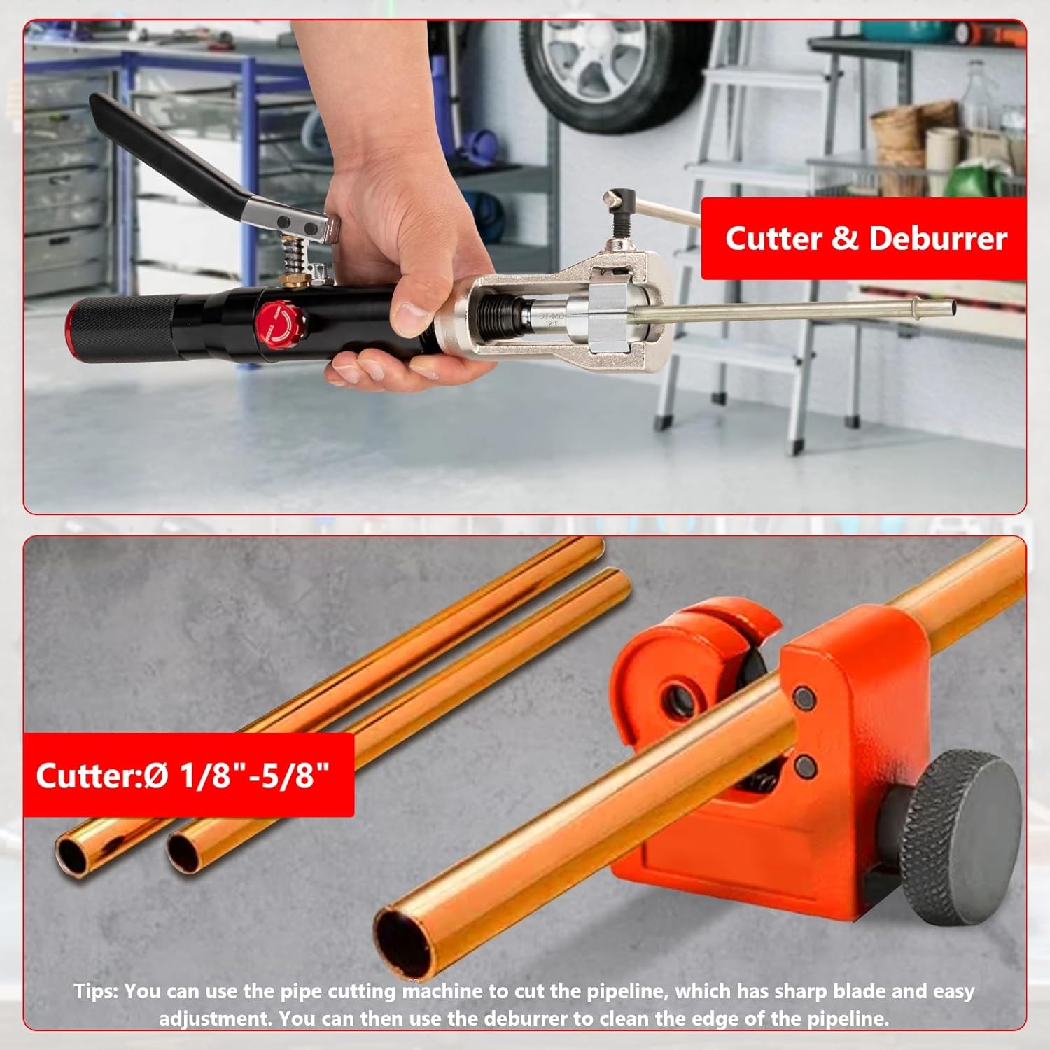 45 Degree Hydraulic Flaring Tool Double Flares Kit for 3/16 to 1/2 Inch Tubing