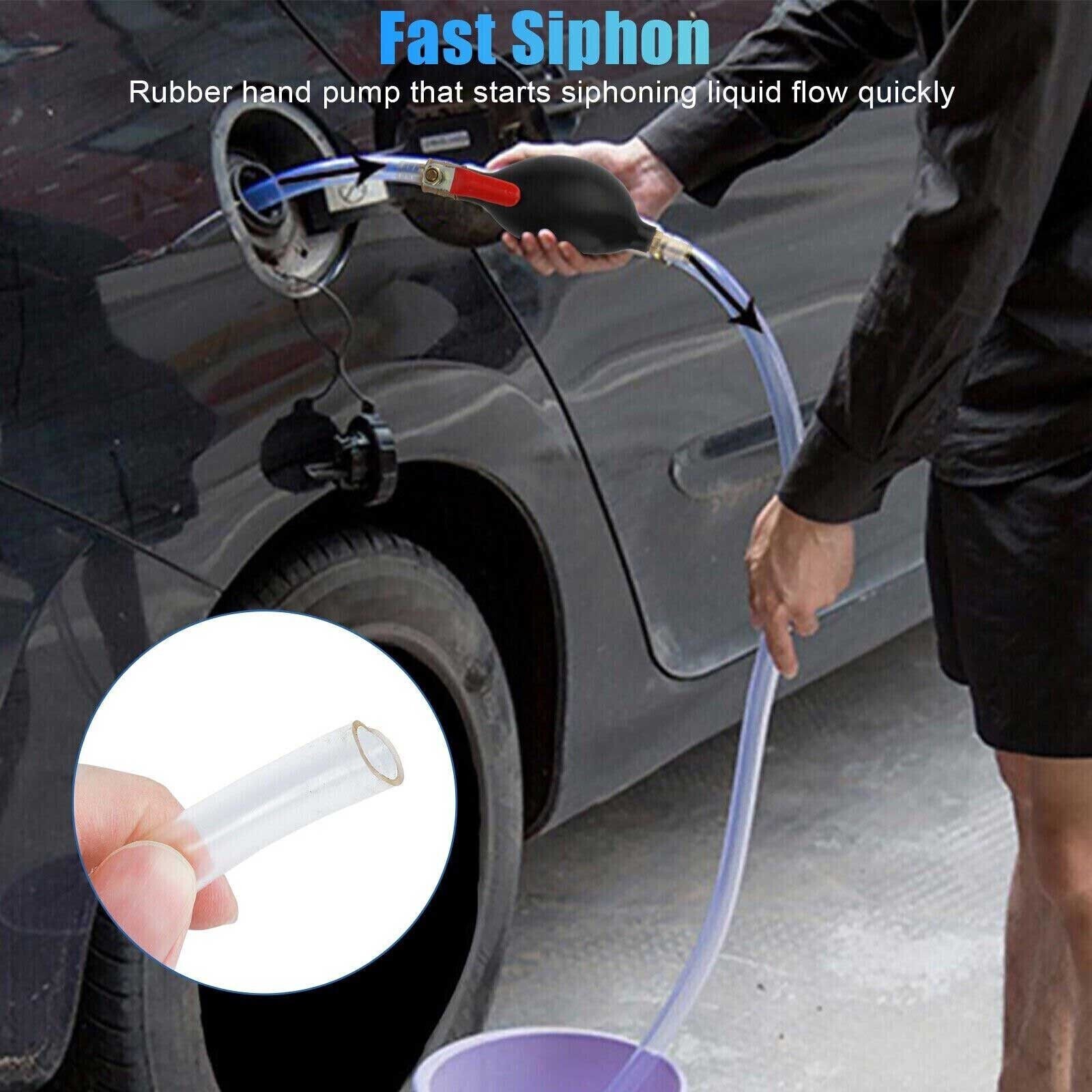 9.8ft Transfer Siphon Pump Gasoline Siphone Hose Oil Water Fuel Transfer Pump
