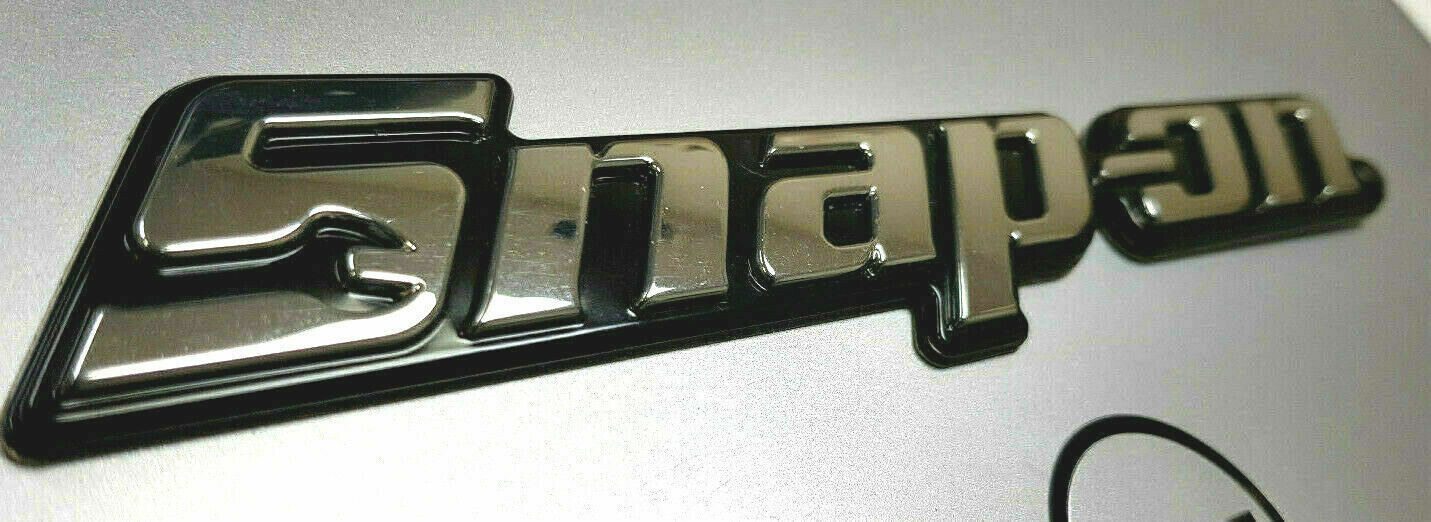 NEW SNAP-ON LOGO TOOL BOX CART 3D ROLL CAB CHROME BADGE EMBLEM DECAL ORIGINAL 8″