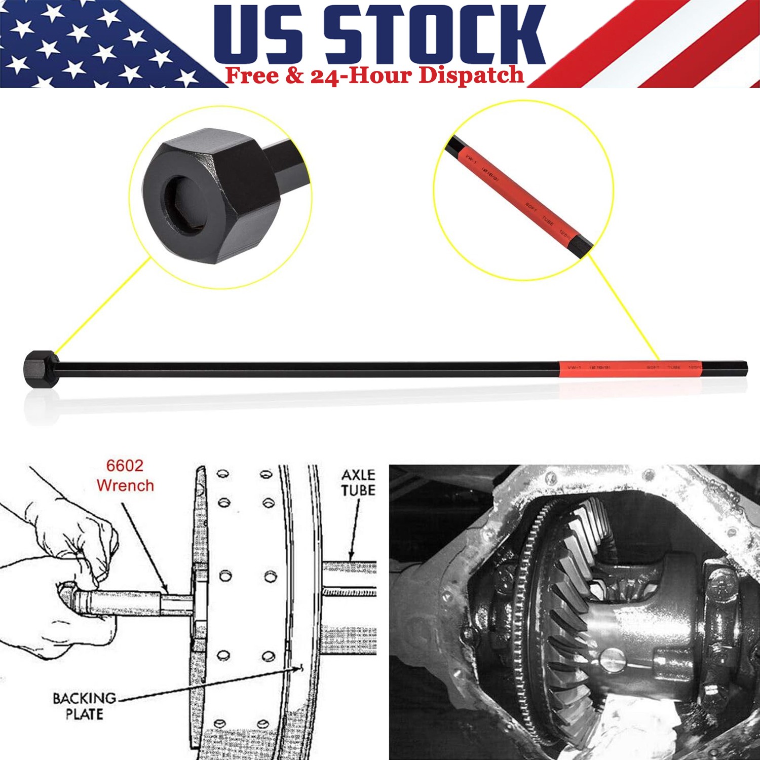 6602 Differential Bearing Preload Wrench Tool C4164 for Dodge Chrysler Rear Axle