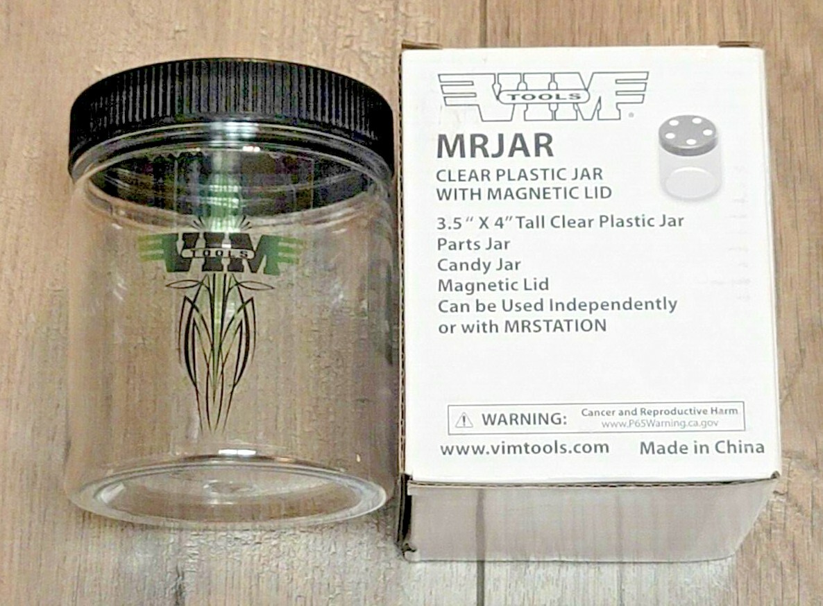 VIM 3.5″ x 4″ Magnetic Clear Plastic Screw Top Container for small parts #MRJAR