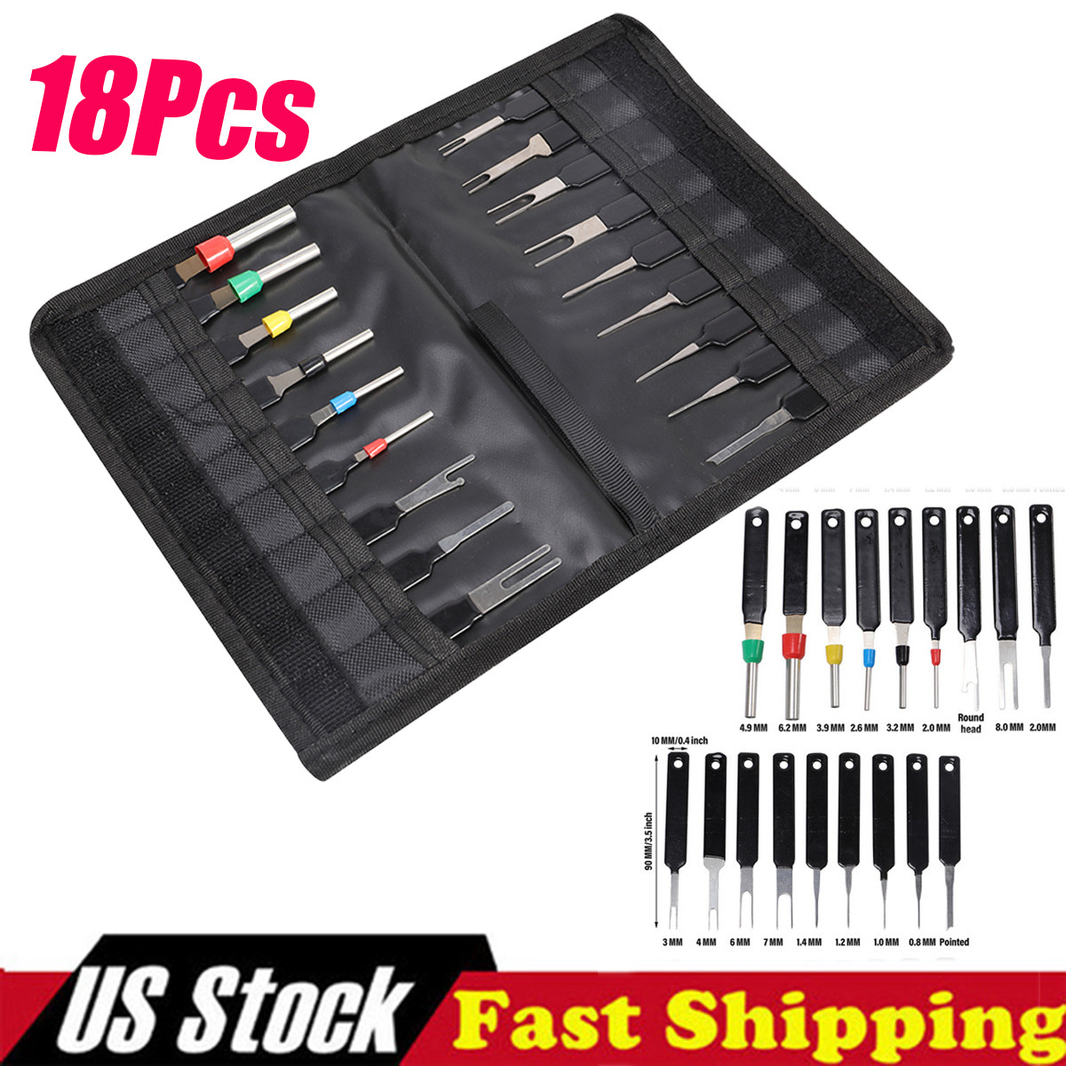 18x Wire Terminal Removal Tool Car Electrical Wiring Crimp Connector Pin Kit