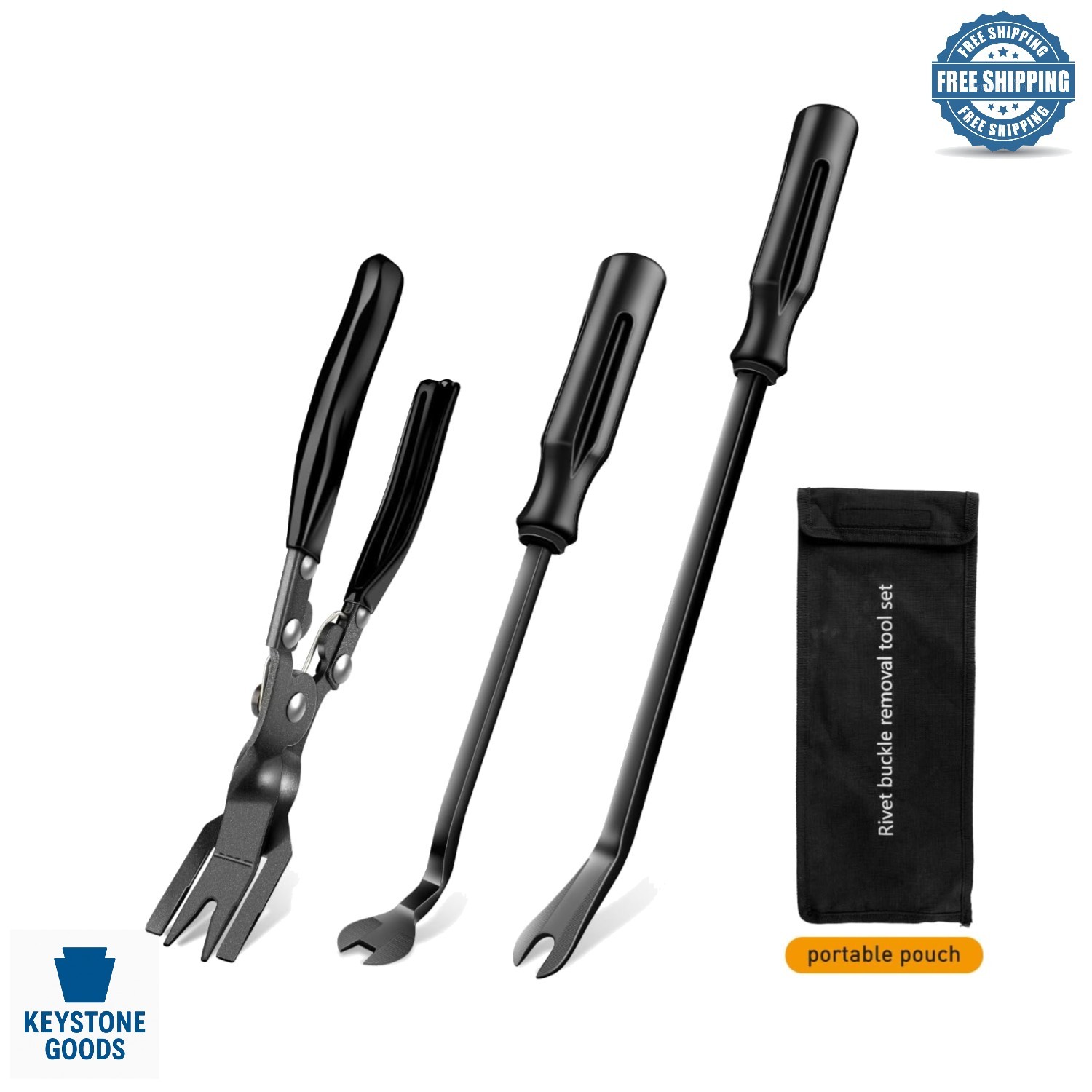 Auto Trim Removal Tool Set 3Pcs – No Scratch Pry Tools for Car Body Clips & D…