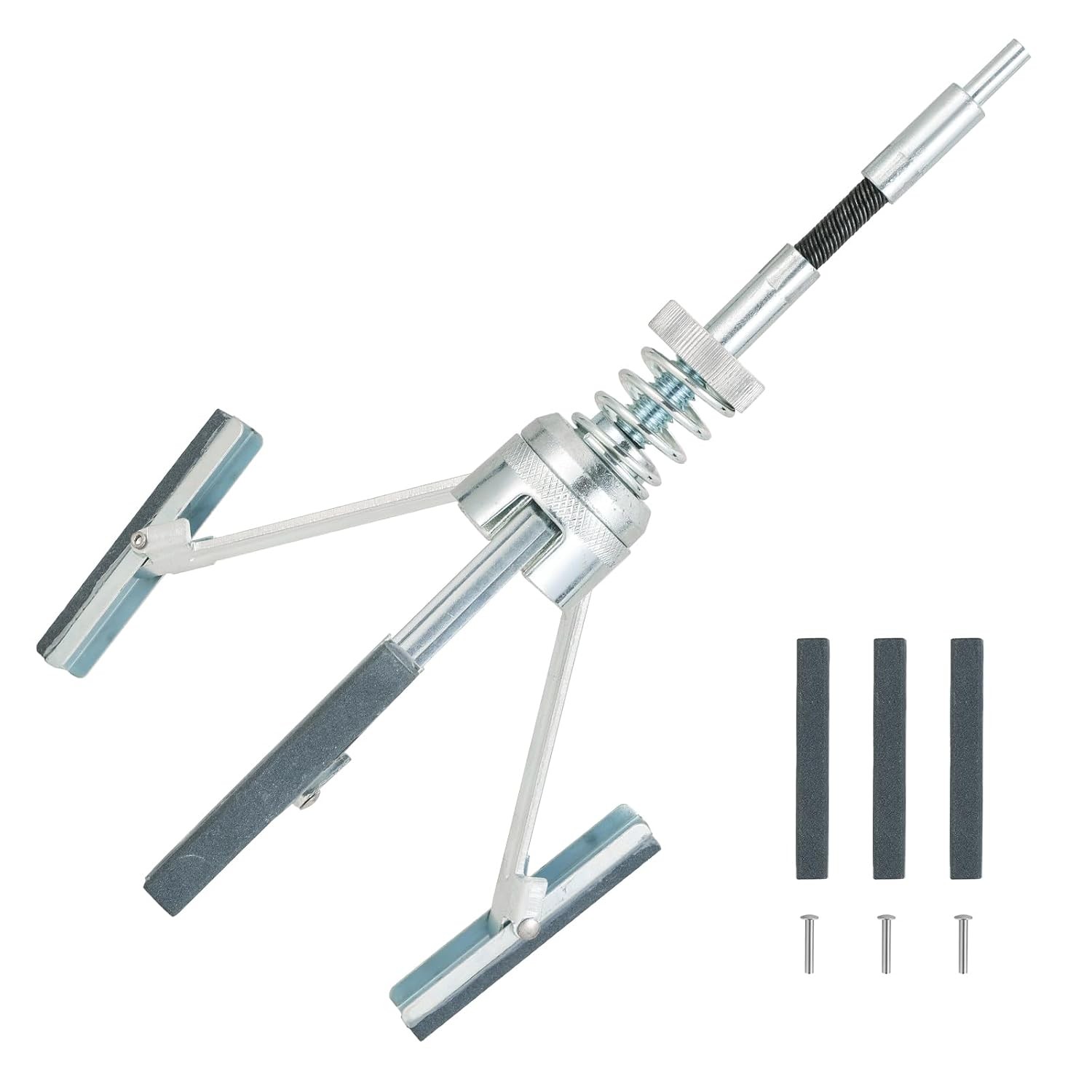 3″ Engine Cylinder Hone Tool 2″ to 6-1/2″ Adjustable Deglazer w/ 3PCS Stones