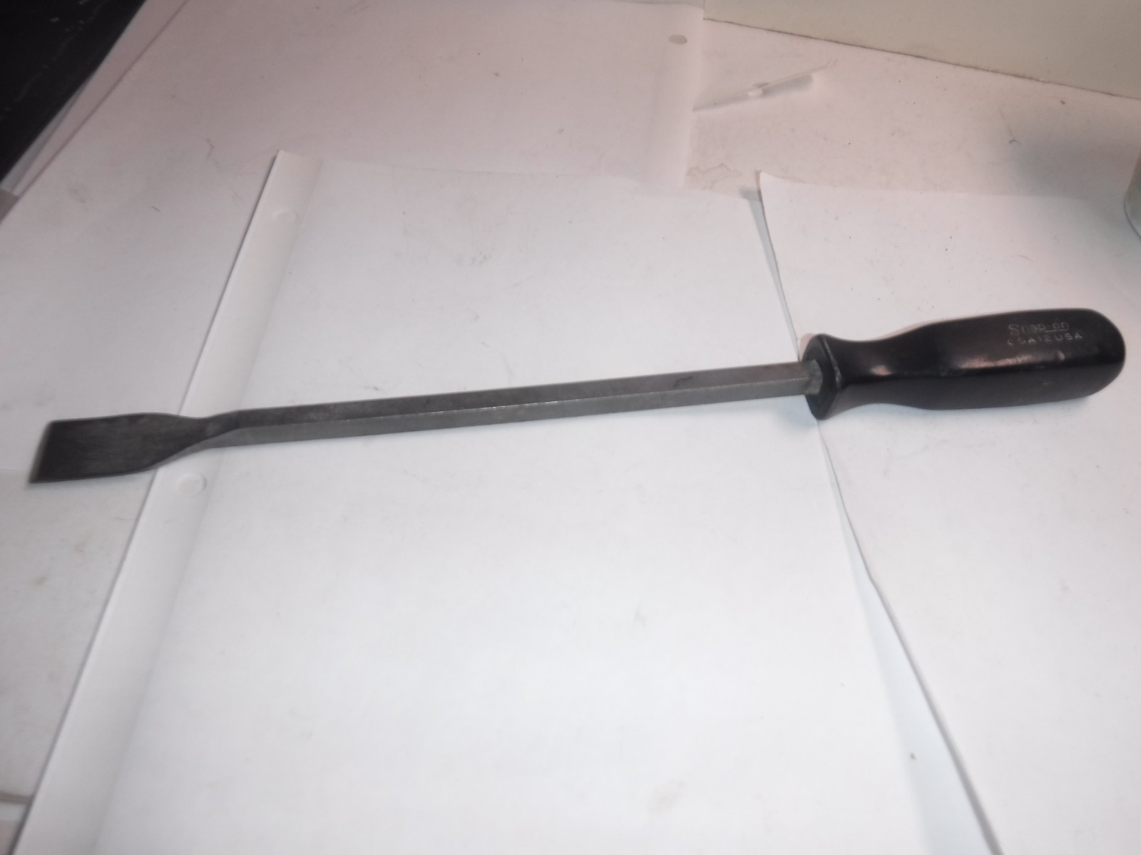 Vintage Snap-on Black Hard Handle Carbon Gasket Scraper Tool No. CSA12 USA