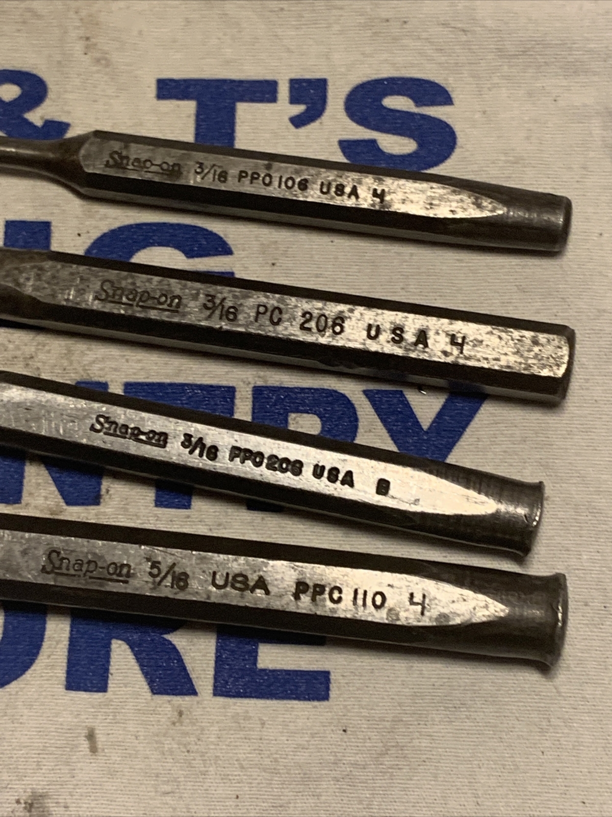 Snap-on Tools USA 4pc Starter Punch Pin Set PC206 PPC208 PPC110 PPC106