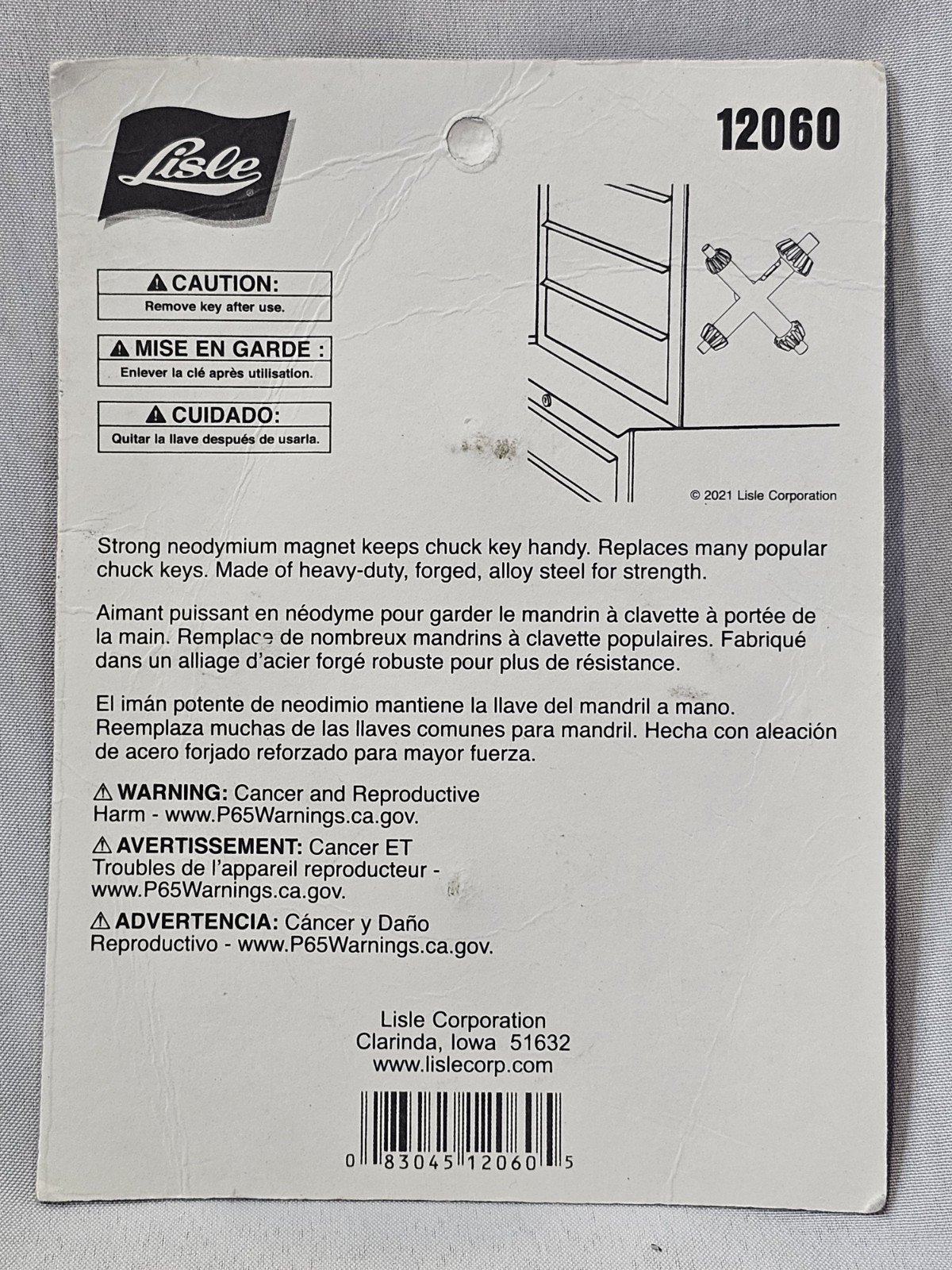 Lisle 12060 Large Master Magnetic Chuck Key with 4 Sizes🔺️SEALED