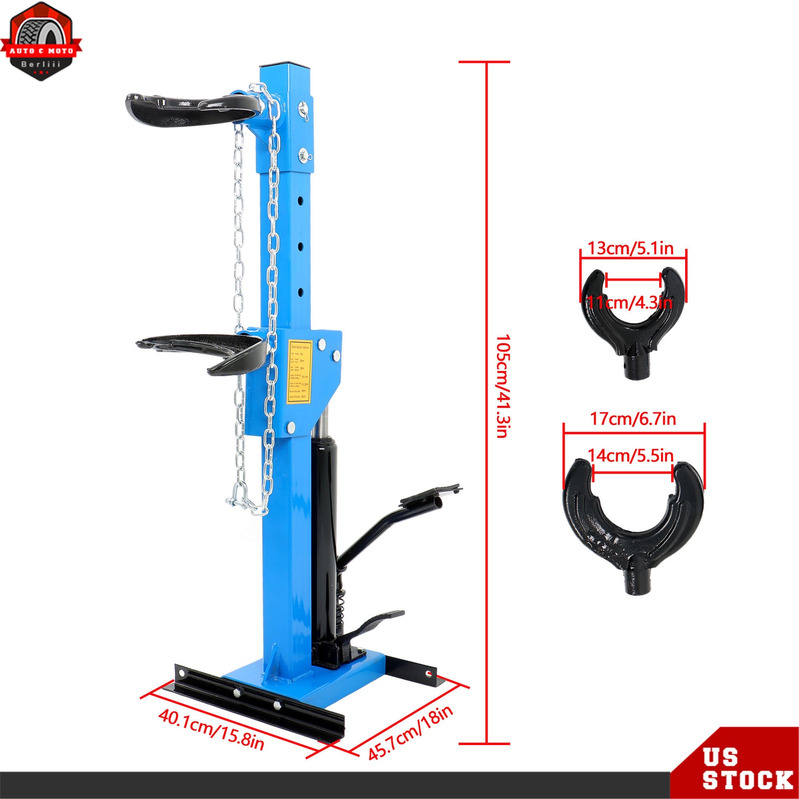 4.5T Hydraulic Strut Spring Compressor with 4 Spring Clasps For Cars SUVs Trucks