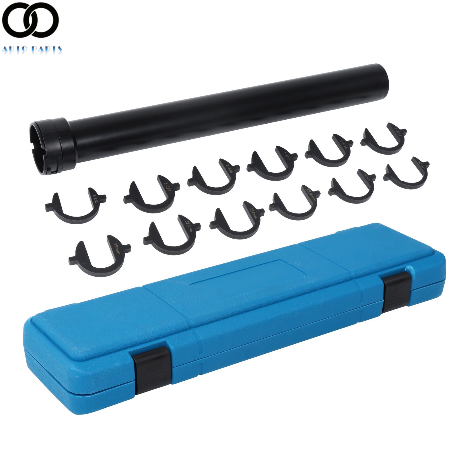 With 12 SAE & Metric Crowfoot Adapters Inner Tie Rod Removal Auto Tools Kit 13PC