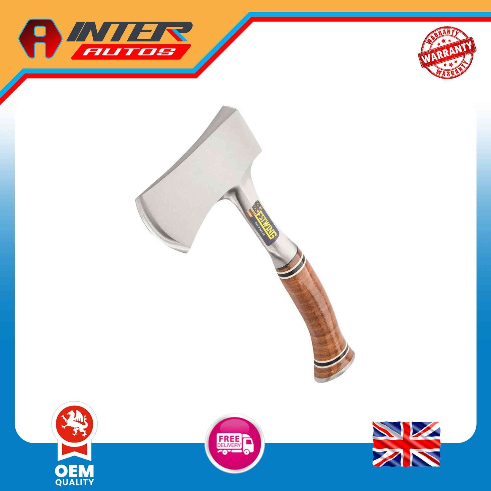 Estwing E14A Sportsman’s Axe with Leather Grip, 3-1/4″/83mm 23501