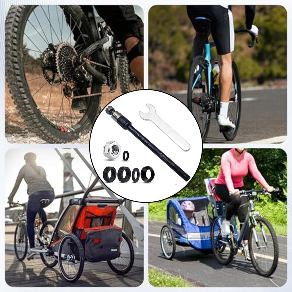 Quick Install Bike Trailer Thru Axle 160-178mm M12x1.0 with Hex Wrench