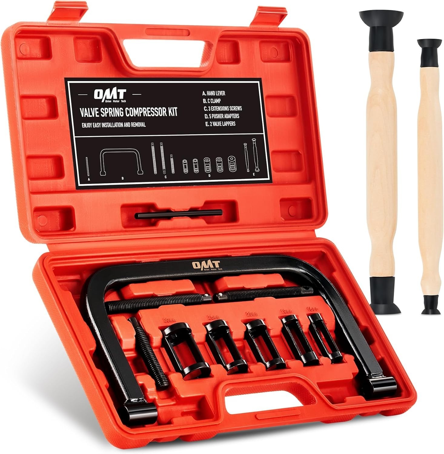 Professional 10-Piece Valve Spring Tool Set with Corrosion-Resistant Finish
