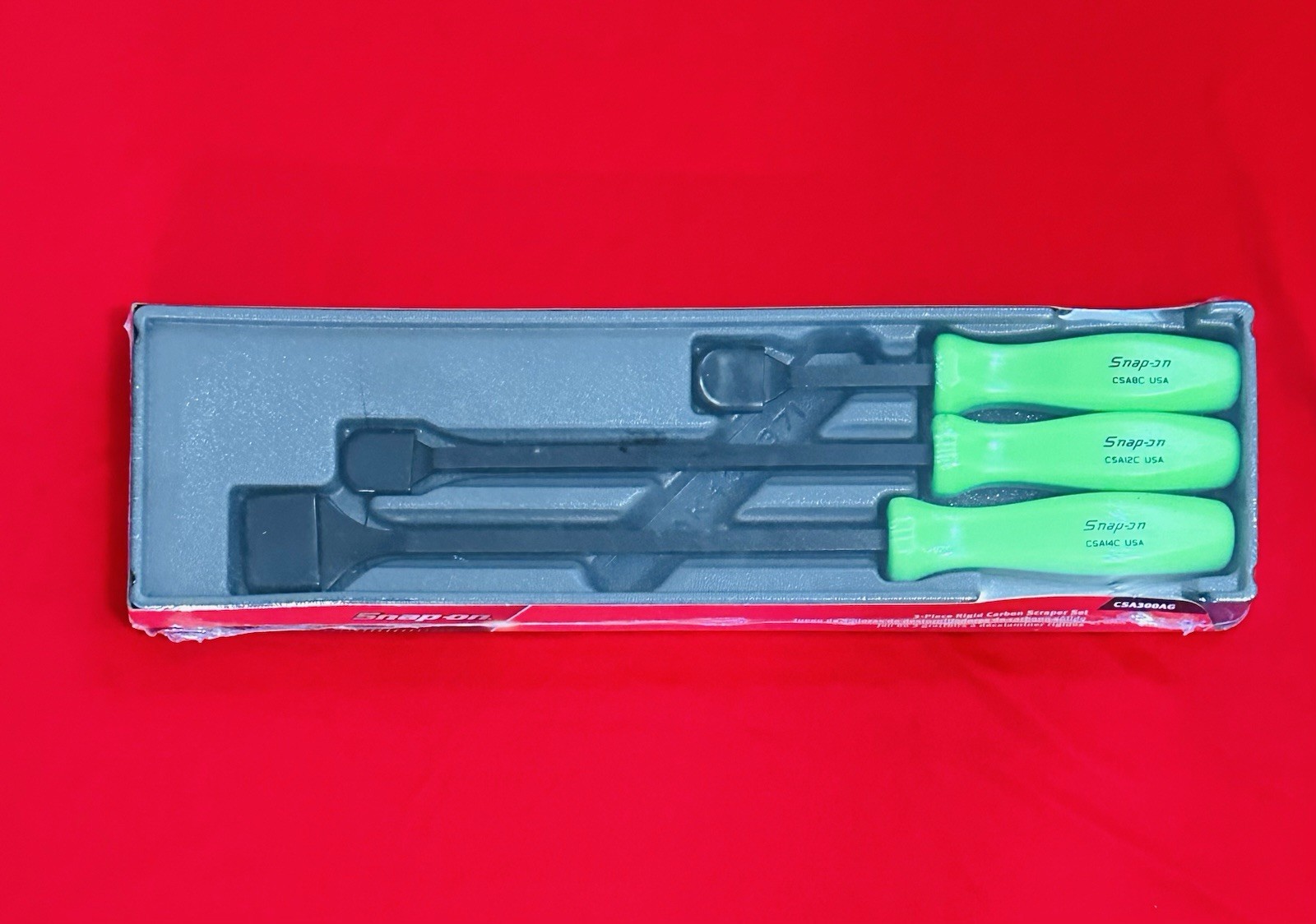 Snap On Carbon Scraper CSA300AG Green Set 3 pc. New!