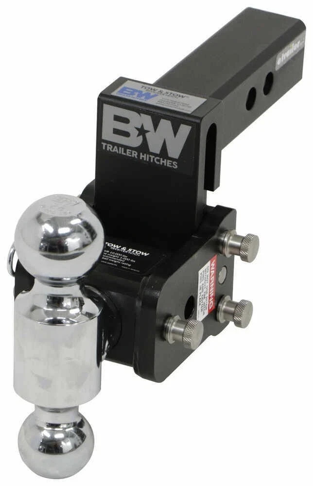 B&W TS10033BB 2-Ball Adjustable Tow & Stow Hitch – 3″ Drop / 3.5″ Rise