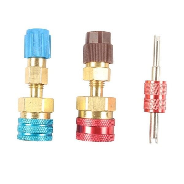 Color Coded R1234YF to R134A Hose Connectors for High and Low Pressure AC Lines