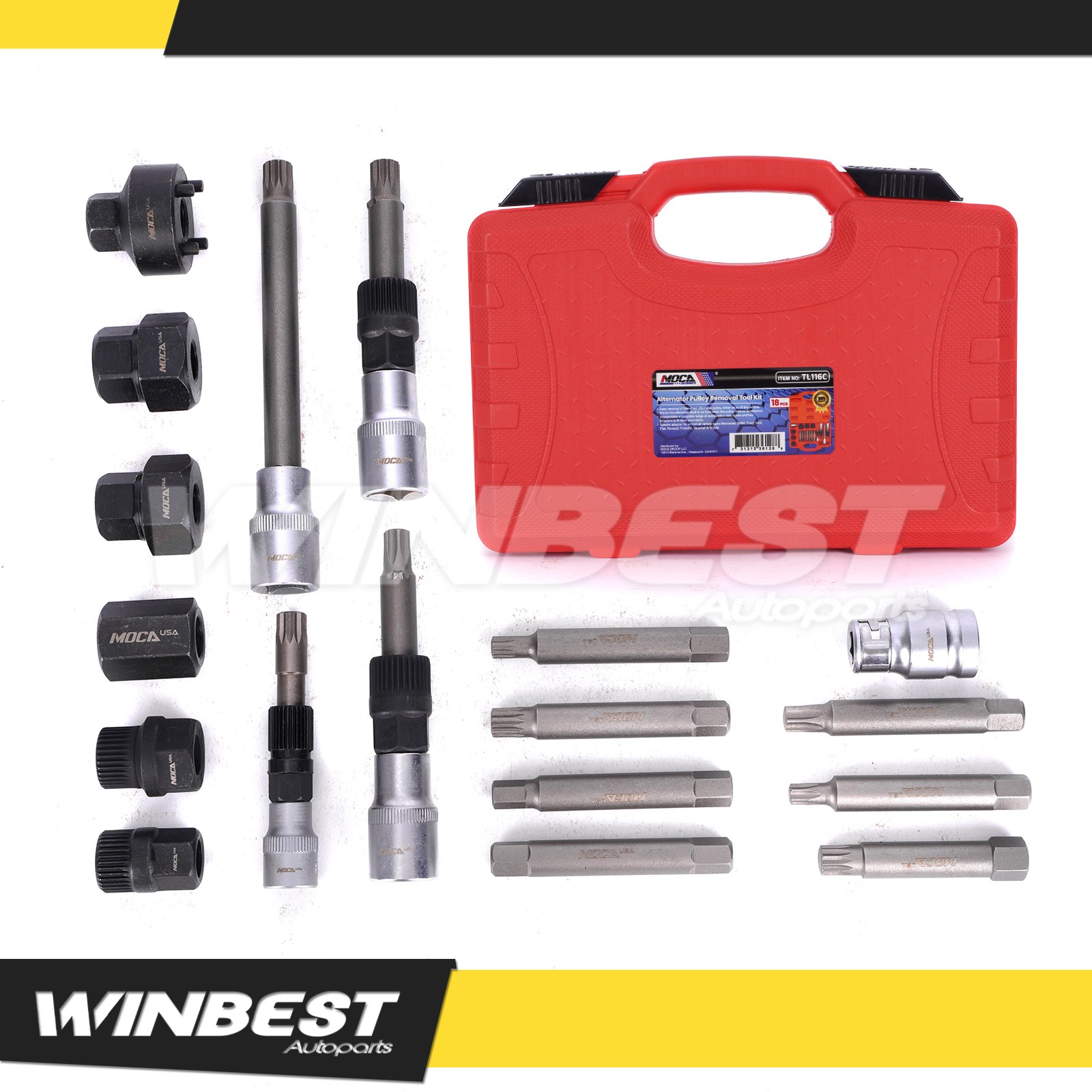 18x Alternator Pulley Decoupler Socket Set Pulley Removal Tool Kit New