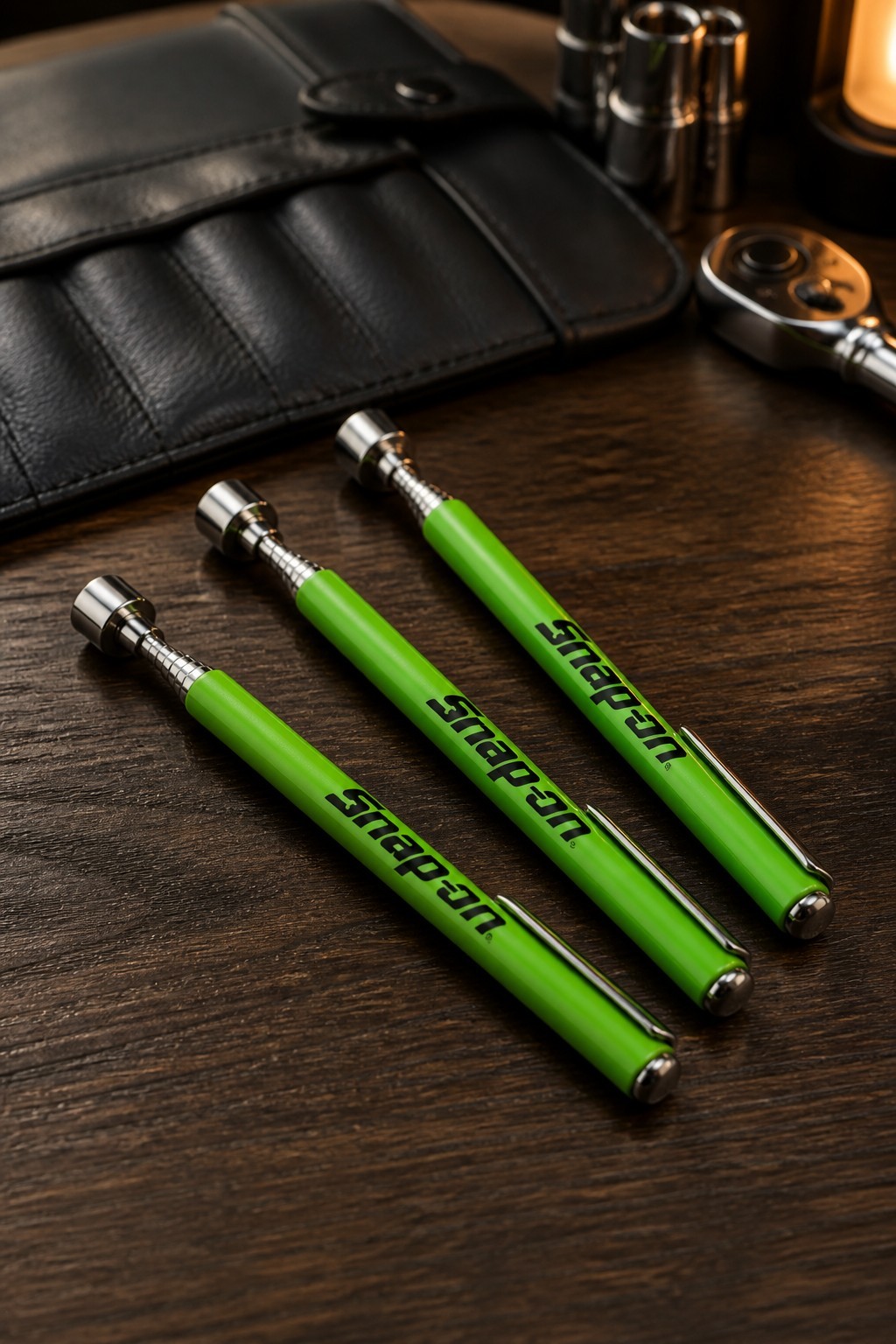3X Snap-on Tools PROMO MAGNETIC PICK UP TOOL TELESCOPING UP TO 21″ Green 🟩 NEW!