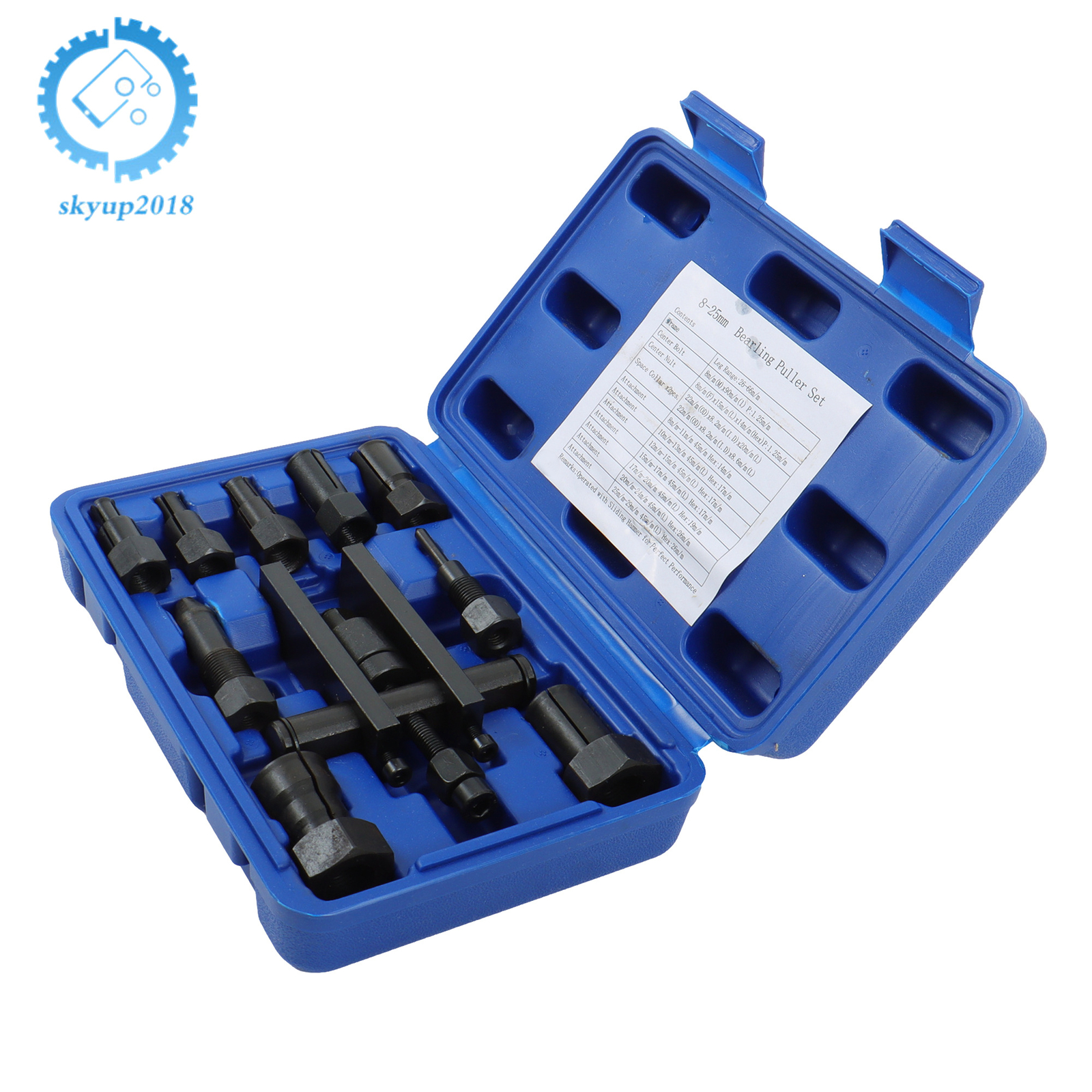 10 Piece Motorcycle Blind Inner Bearing Puller Tool Kit Removal Tool 8-25MM