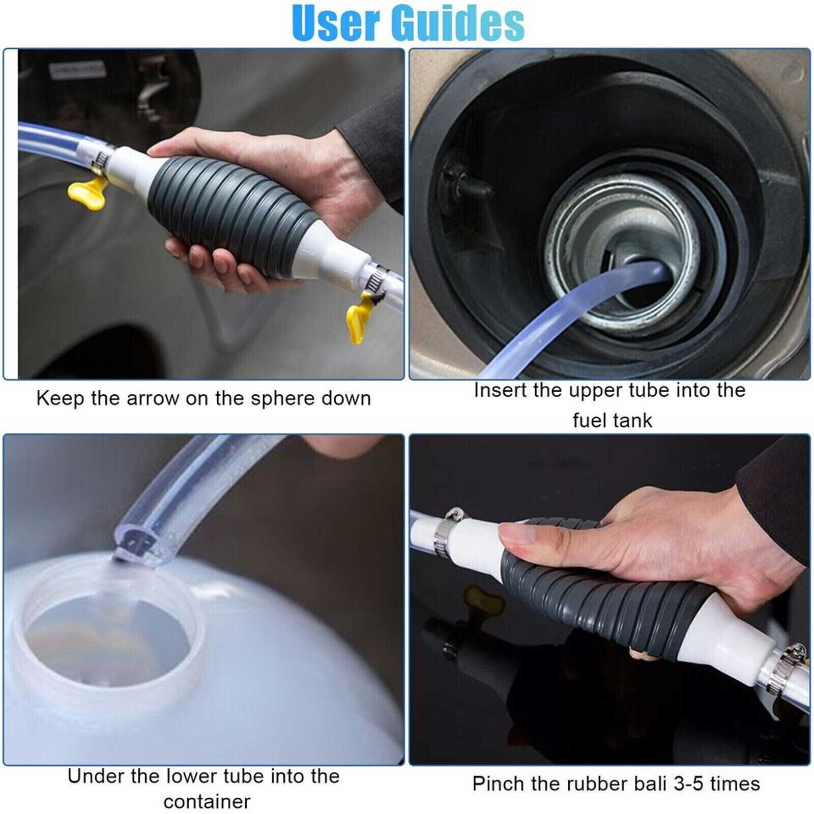 9.8ft Transfer Siphon Pump Gasoline Siphone Hose Oil Water Fuel Transfer Pump