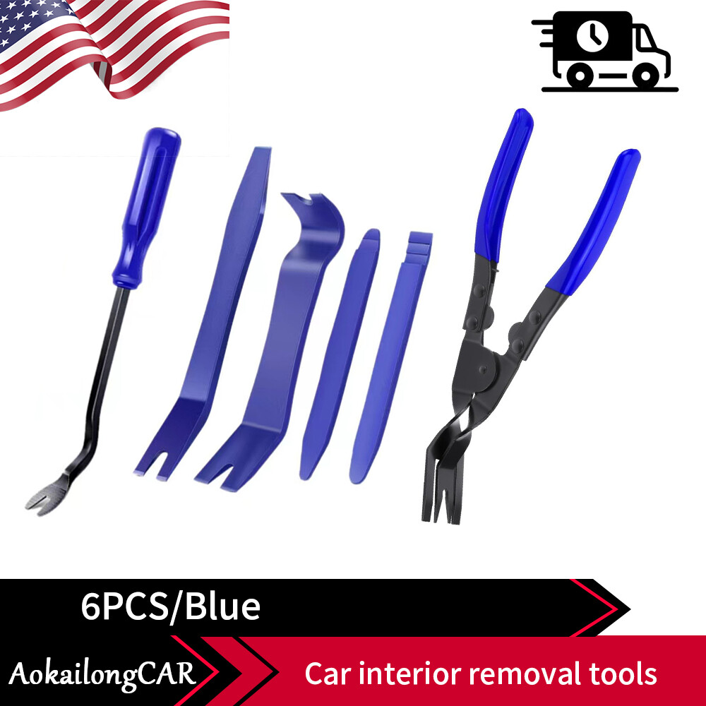 Car Trim Removal Tool Set Hand Tools Pry Bar Panel Door Interior Clip 6PCS Kit