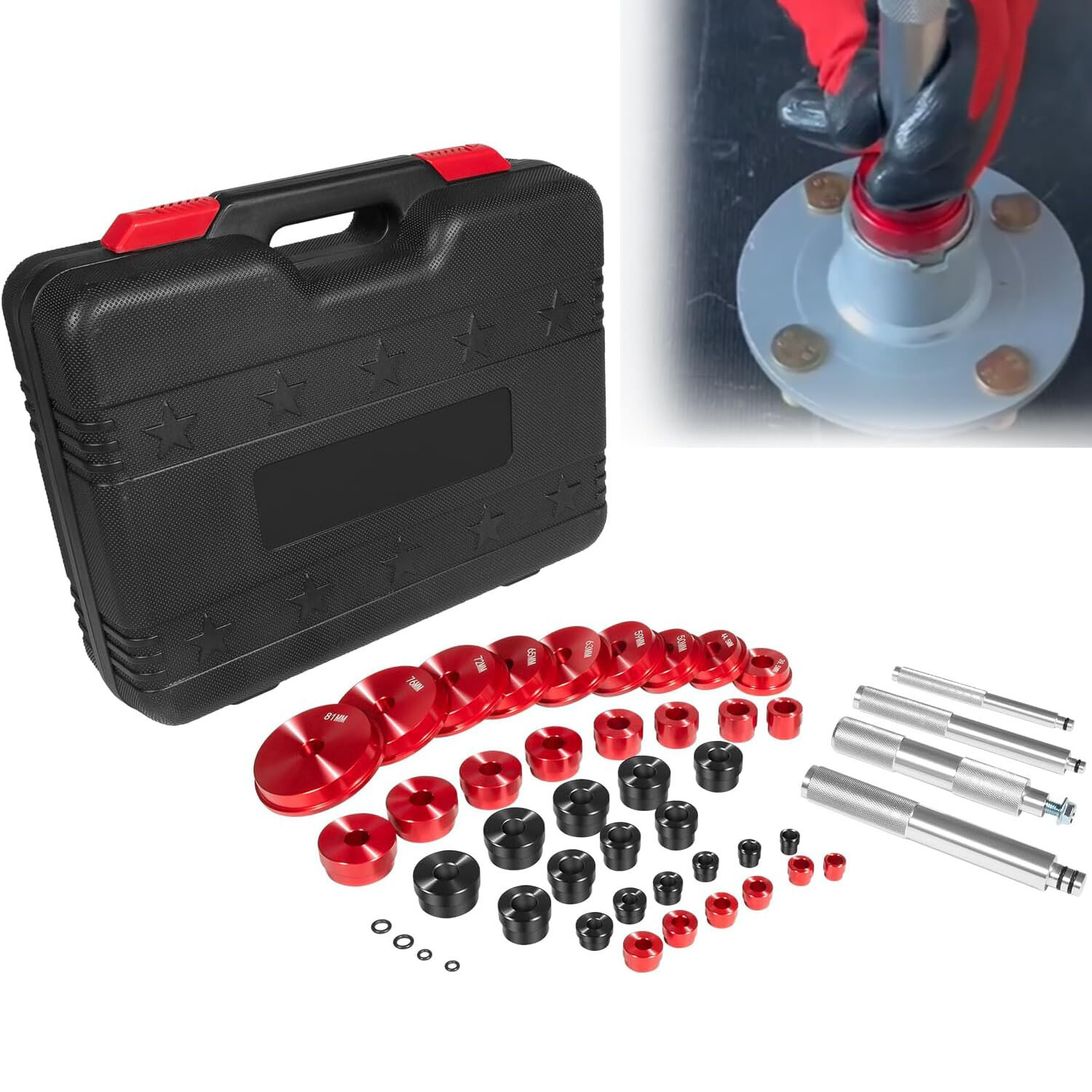 Bearing Press Kit 43 Piece Bearing Race and Seal Driver Set Bearing Installation
