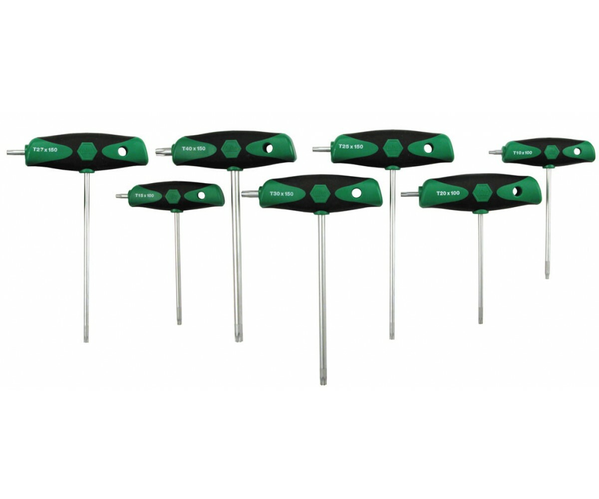 Wiha 36497 T-Handle Torx with Cushioned Grip and Side Driver, 7 Piece Set