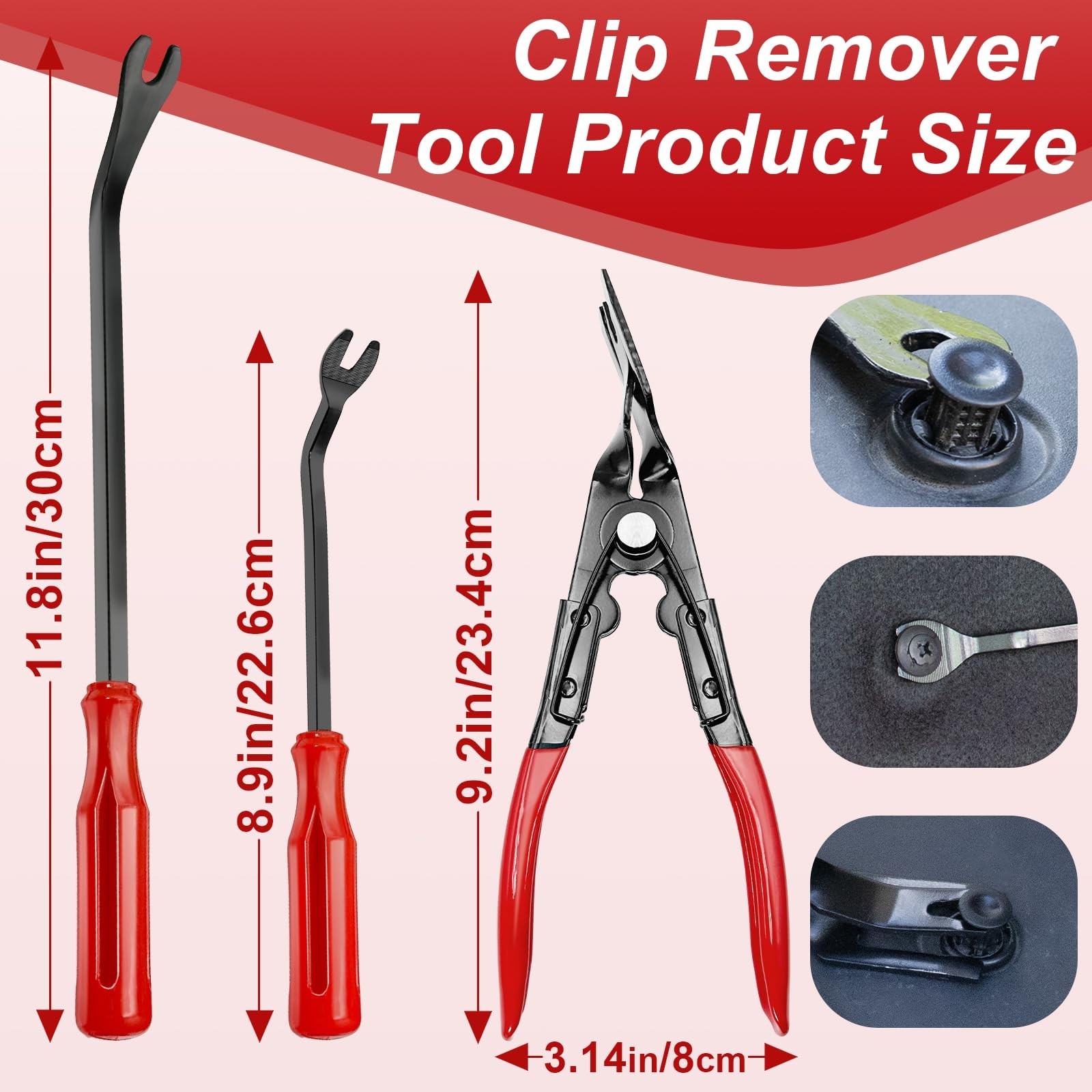 19Pcs Car Trim Removal Tool Set, Auto Clip Pliers & Pry Tool Kit for Dash, Panel