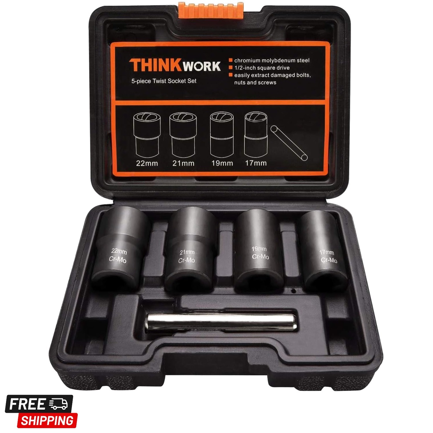 1/2 Inch Drive Lug Nut Removal Tool, 5-Piece Wheel Lock Removal Kit, Lug Nut …
