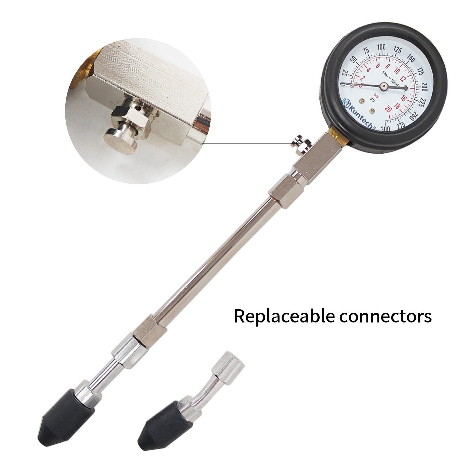 Engine Cylinder Compression Tester Tool Kit & Pressure Gauge Auto Repair