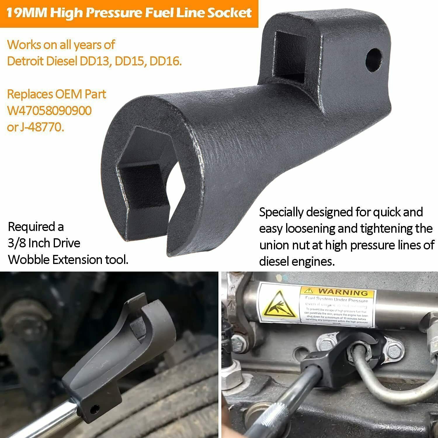 Injector Cup Remover Engine Barring Tool For Detroit Diesel DD13 DD15 DD16