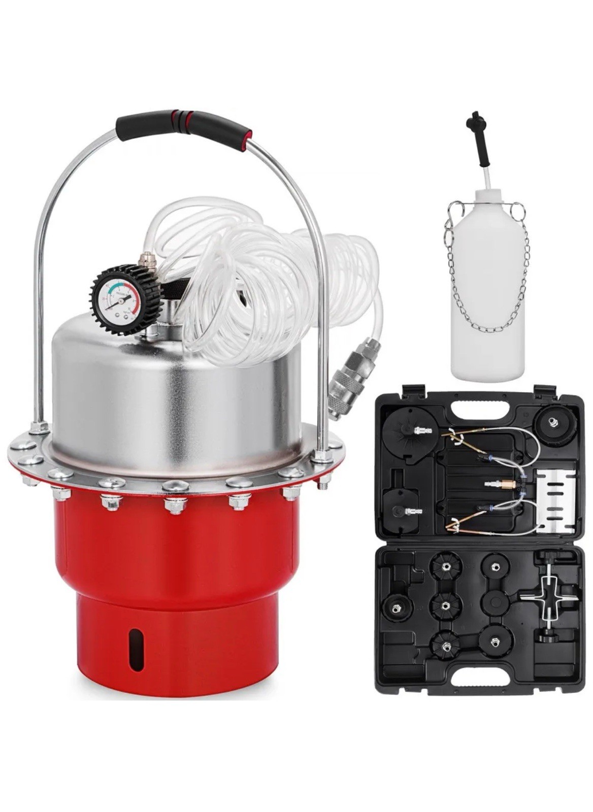 Pneumatic Air Pressure Bleeder Tool Kit Brake Bleeding Garage Workshop Mechanics