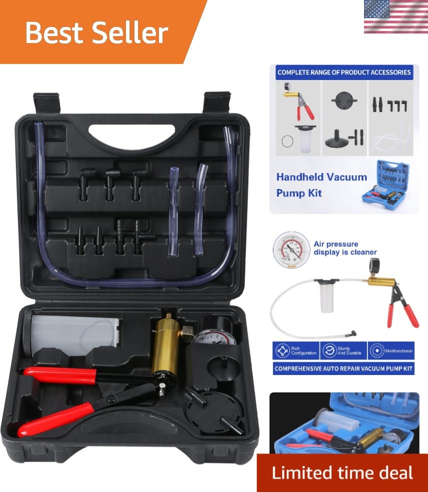 Versatile Brake Bleeder Kit with Handheld Pump for Cars & Motorbikes – 1.67 lbs