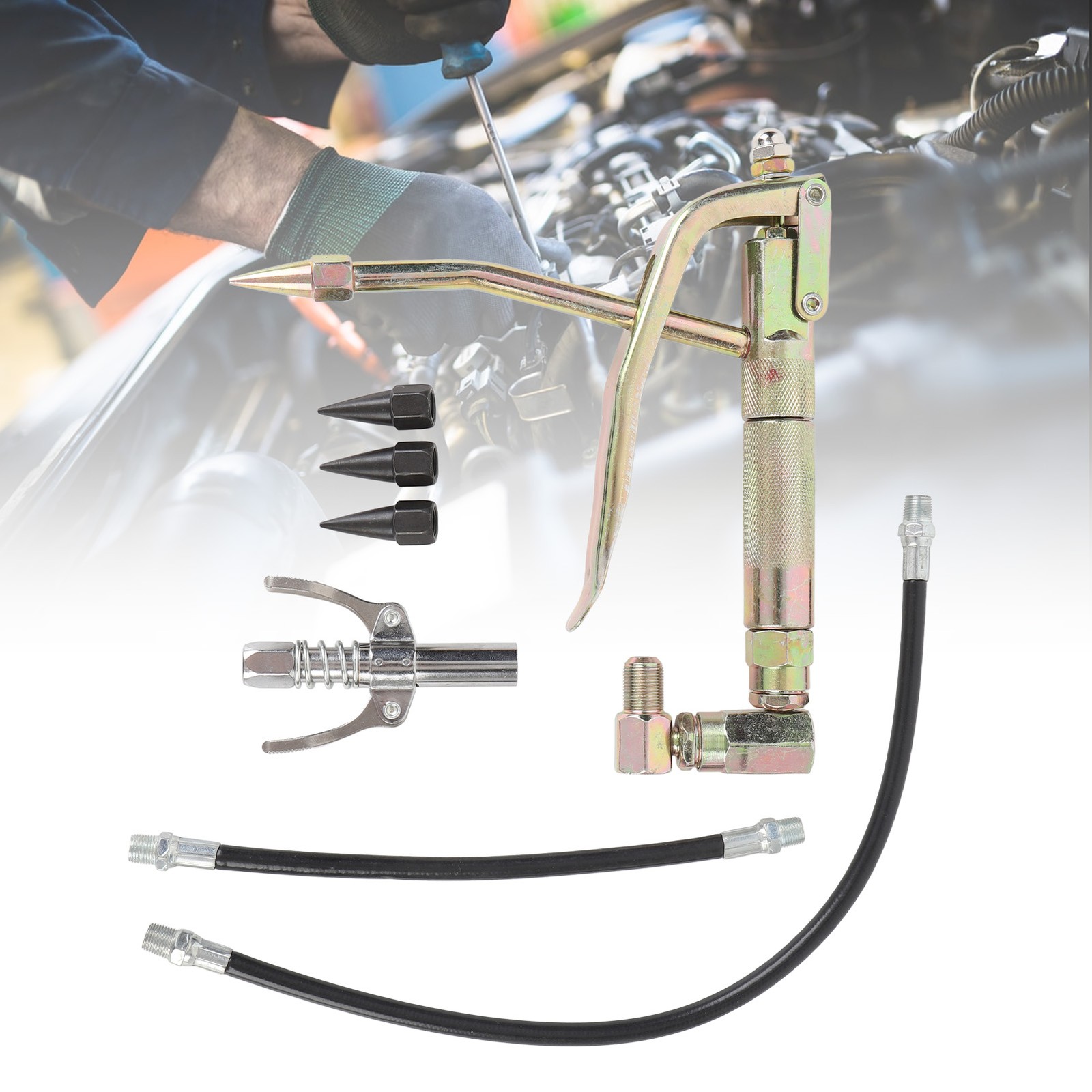 7PCS Grease Tool Nozzle Kit Durable Metal For Air Compressor Use Easy To Use