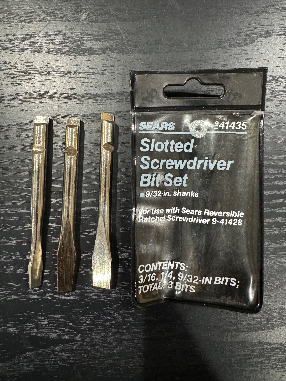 Craftsman 3 Pce Slotted Screwdriver Bit Set 41435 for Ratchet Screwdriver 41428