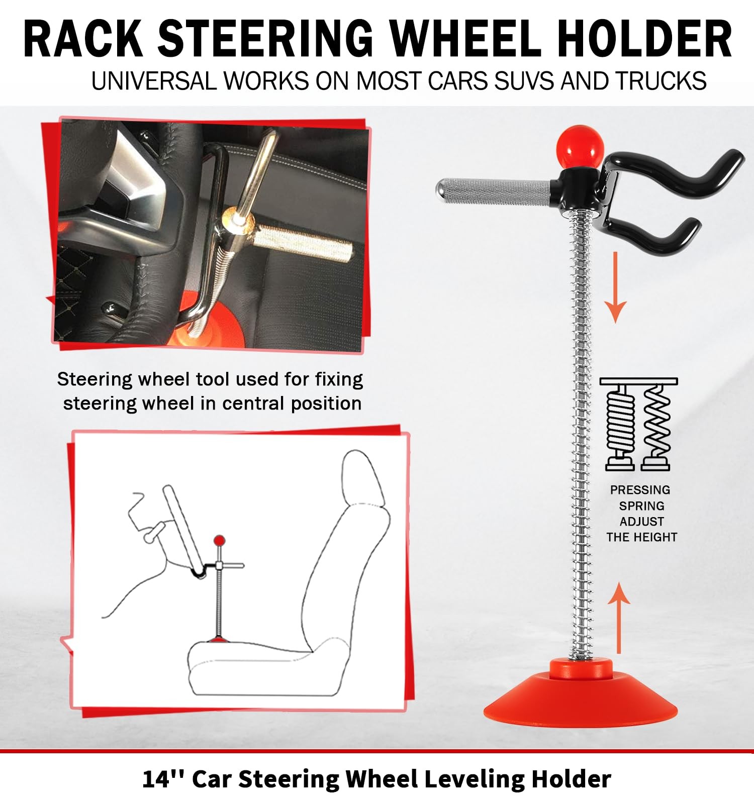 Steering Wheel Holder Stand Tool Adjustable Alignment Lift Rack Trucks Vans