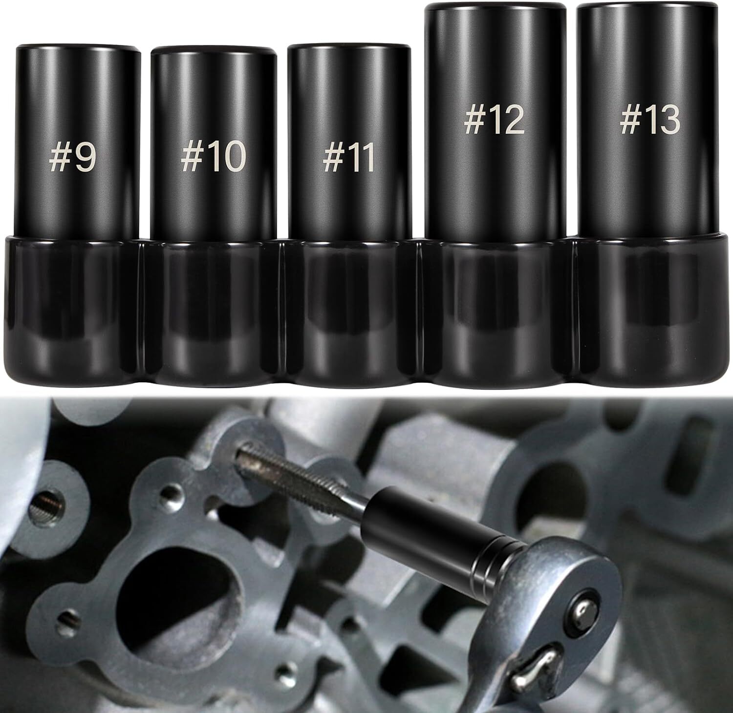 71670 Large Tap Socket Set For 5/8″, 11/16″, 3/4″, 7/8″ and 1″ Taps, 1/2″ Drive