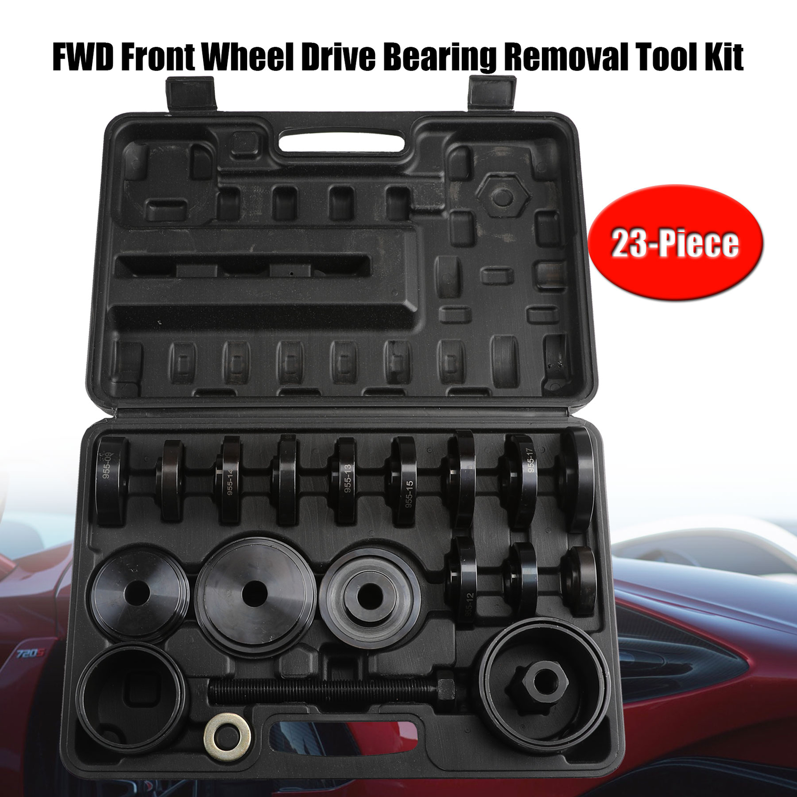 Front Wheel Drive Bearing Removal Adapter Puller Pulley Tool Kit 23Pc