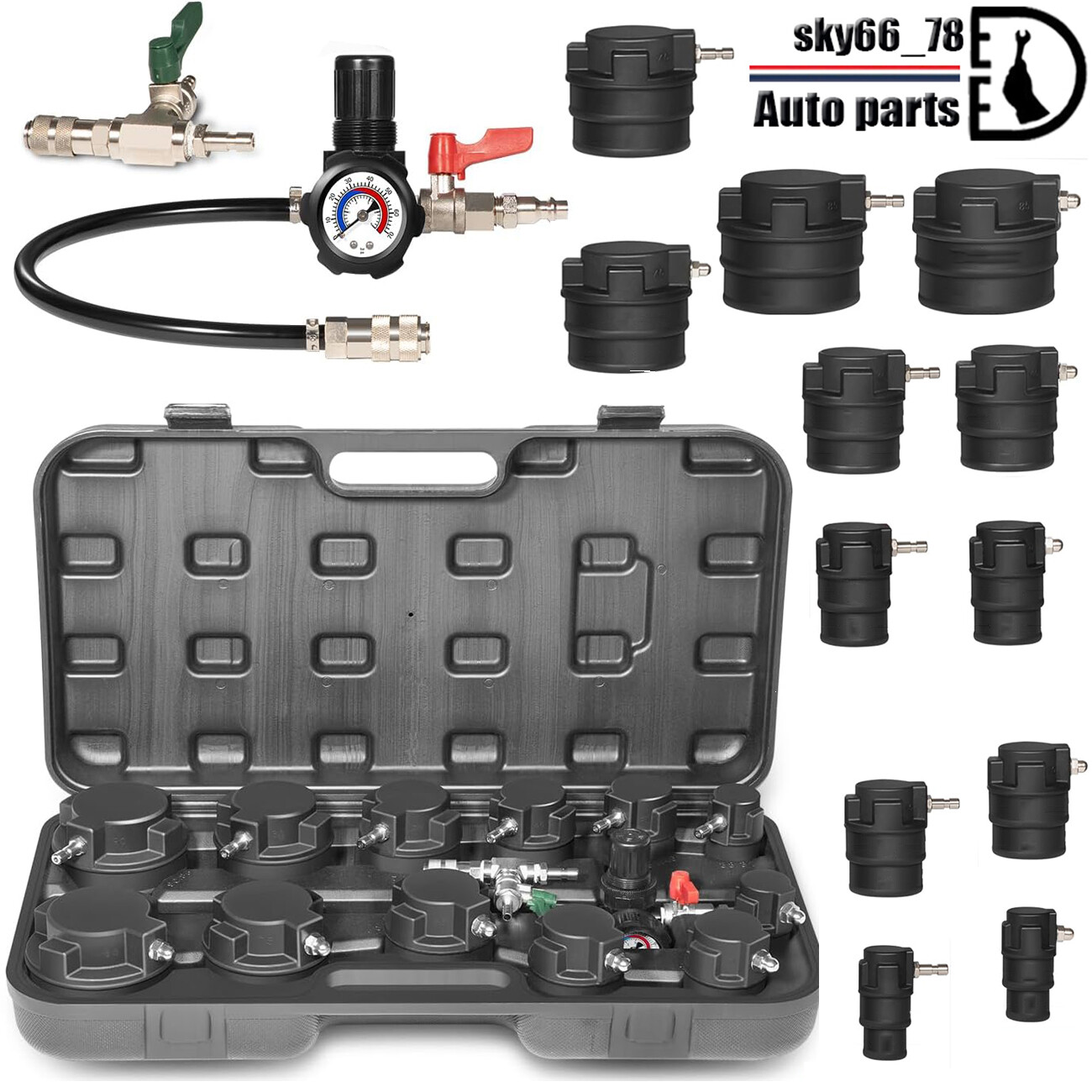 69910 Turbo Air System Test Kit with Smoke Adapter 1-1/4” to 3-1/2” with Case